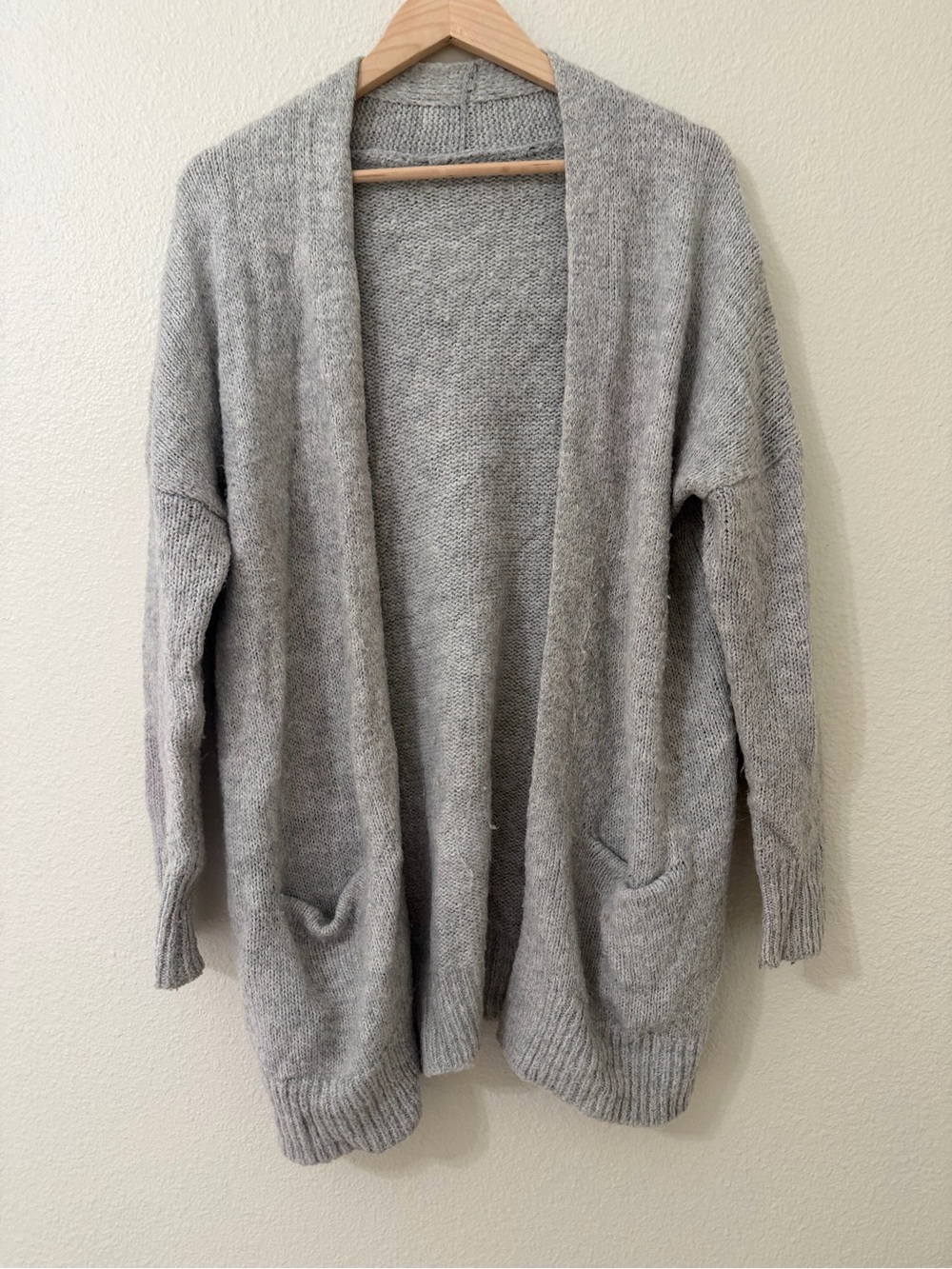 Cozy Open-Front Women’s Cardigan Sweater - Gray